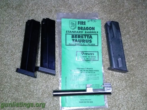 Accessories Beretta 96 9mm Barrel & 3 Mags For Trade/purchase