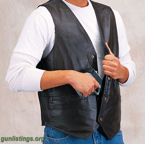 Accessories Classic Holstered Leather Gun Vest.