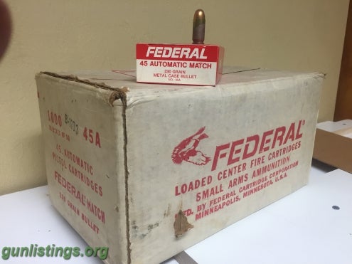 Ammo 1000 Rounds Federal .45 Match 230gr