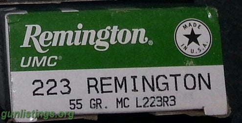 Ammo 223 FMJ Box Of 20 Rounds.  5 Boxes.