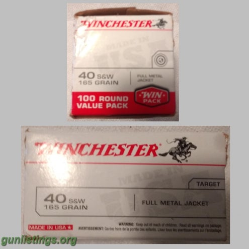 Ammo 40 S&W - 100 Rounds - 40 Cents Per