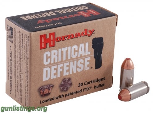 Ammo 40cal.Hornady Critical Defense, Three Boxes