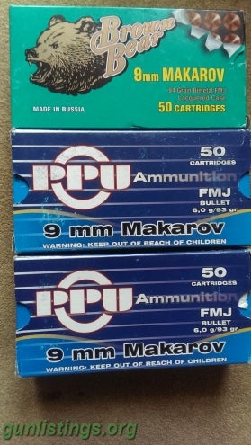 Ammo 9x18 Makarov Rounds