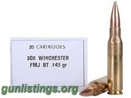Ammo ***  200 Rounds Of PPU 145gr 308