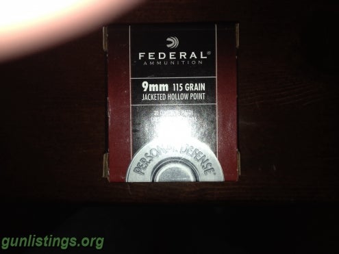 Ammo Federal 9mm 115 Grain Personal Protection/  20 Rds/