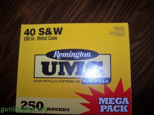 Ammo Remington UMC 250 Rounds Of .40 Cal. Ammo