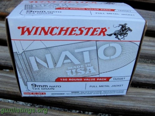 Ammo Winchester 9mm NATO 124 Gr 500 Rounds