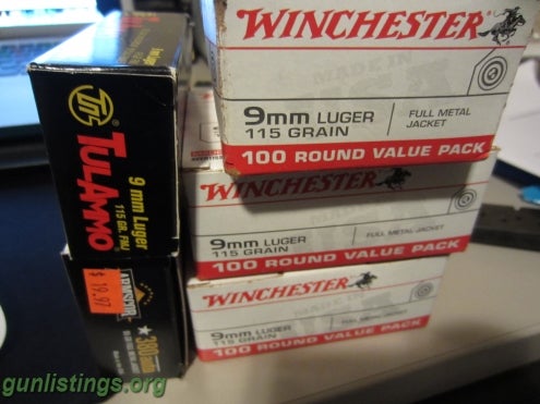 Ammo Winchester & Tulammo  330 9MM Rounds