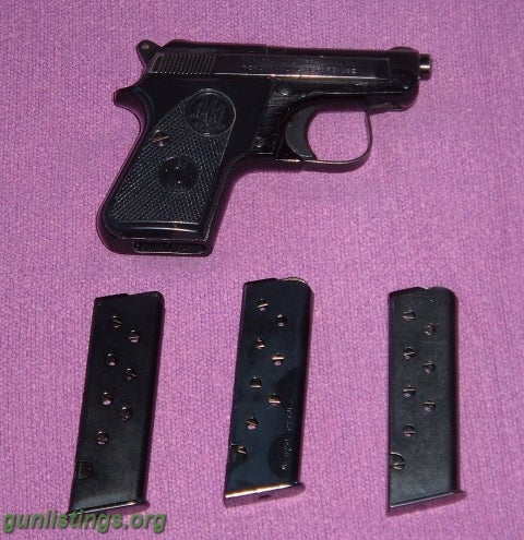 Pistols .25 Beretta 950 Jetfire W/ 3 Mags And 500 Rounds Of .25