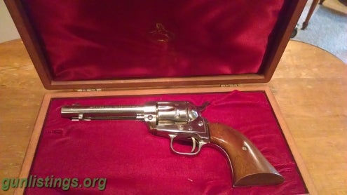 Pistols 1961 Unfired Nickel Colt Scout W/ Wood Presentation Cas