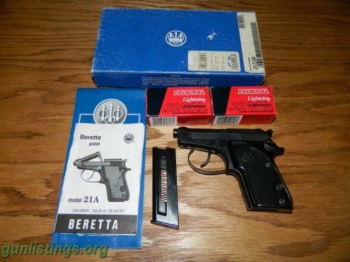 Pistols Beretta Bobcat 21A .22 Pistol With Ammo