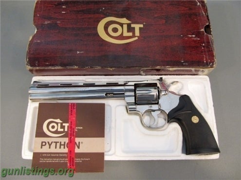 Pistols Colt Python 38 Sp Target Model W 8 Barrel Nickel