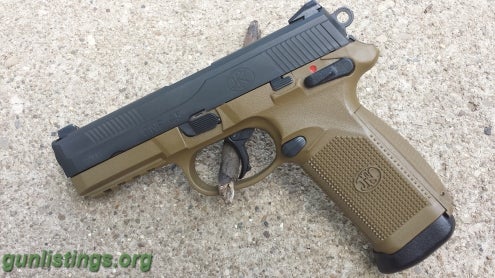 Pistols FN FNP 45 In FDE With Threaded Barrel