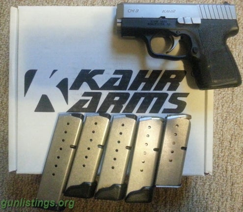 Pistols FS: Kahr CM9 5 Mags & CC Holster