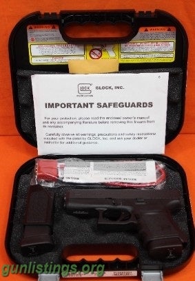 Pistols Glock 36 NIB 45 Auto W/2 Mags Layaway