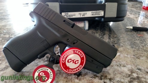 Pistols Glock 43 With Crimson Trace Laser