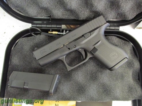Pistols Glock G42 380 ACP 6+1 FS Poly Grip/Frame Black NEW