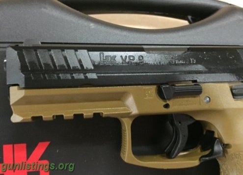 Pistols HK VP9 9mm FDE NIGHT SIGHTS A5 15 Rd Striker Fire