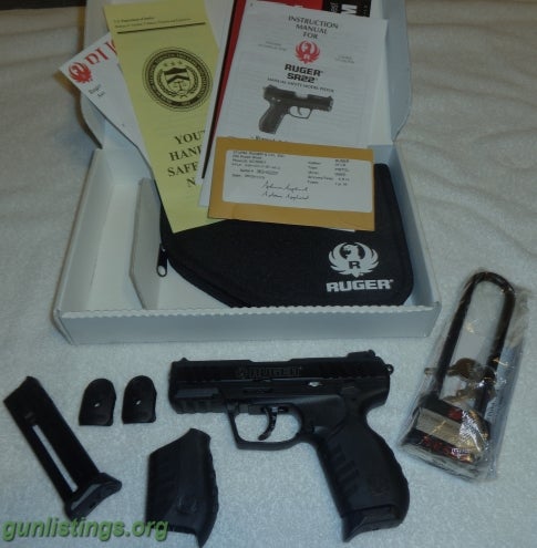 Pistols LNIB Ruger SR22. Fired 40 Times, Comes With 170 Rnds.