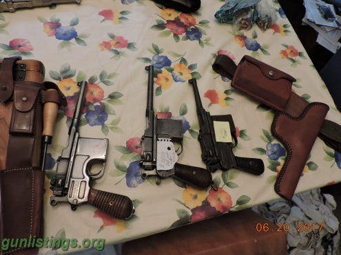 Pistols Lot Of Broom Handle Mausers