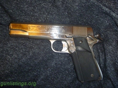 Pistols Nickel Plated Colt 1911 Engraved