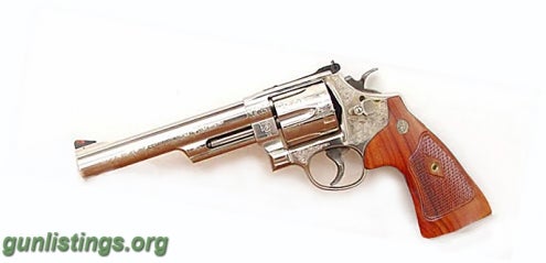 Pistols Rare S&W .44 Magnum Nickel With S&W Factory Engraving