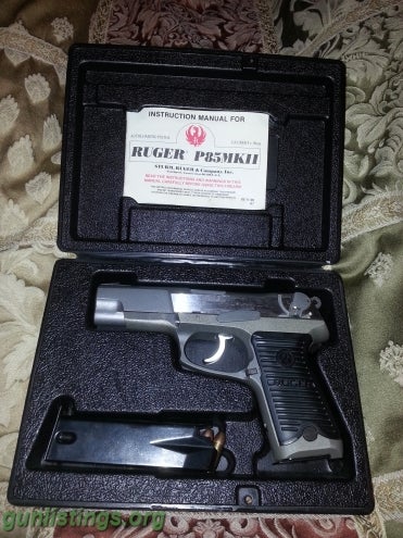 Pistols Ruger P85 MKII 9mm Stainless Handgun