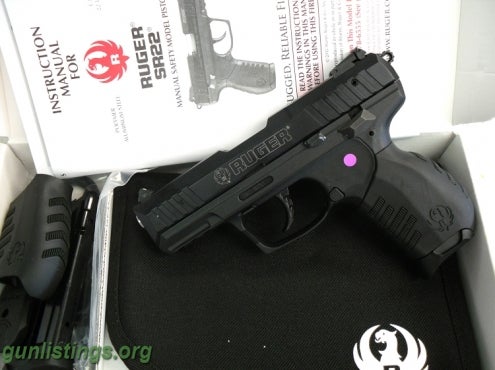 Pistols Ruger SR22 22 LR, 3.5 In, Black Grip, 10 + 1 Rds NEW