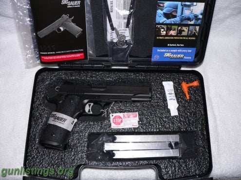 Pistols Sig 1911 Tacops W/ 4 Mags Unfired