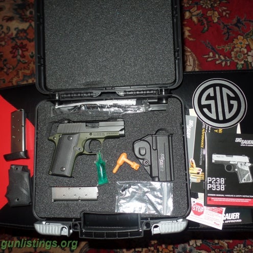 Pistols Sig Sauer P238 W/Hogue G10 And Rubber Grips