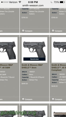 Pistols Smith&wesson M&p Shield 9mm