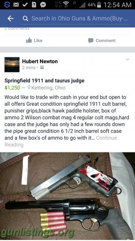 Pistols Springfield 1911 And Taurus Judge