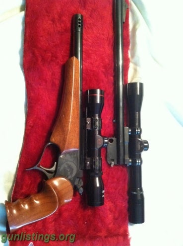 Pistols Thompson Center Contender Pistol With Two Scoped Barrel