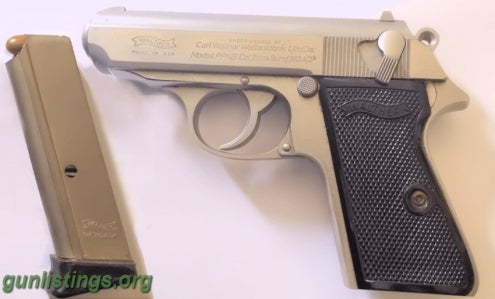 Pistols WALTHER INTERARMS PPK/S STAINLESS (.380) Caliber Pistol