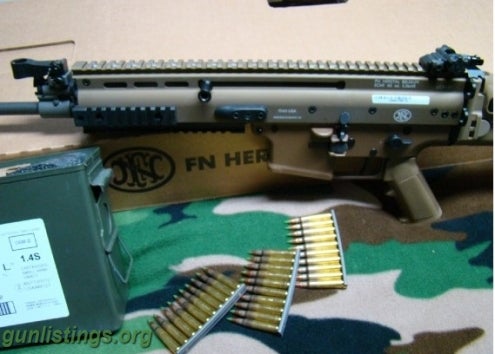 Rifles 420 Rd Can Green M855 + FNH SCAR 16 FDE FN 5.56