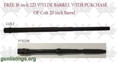 Rifles AR15 COLT 20 Inch Barrel, 1:7 Twist AND FREE 16 Inch Wy