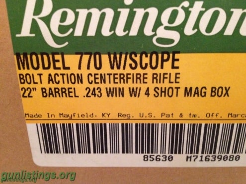 Rifles NIB Remington 770, .243 And Ammo