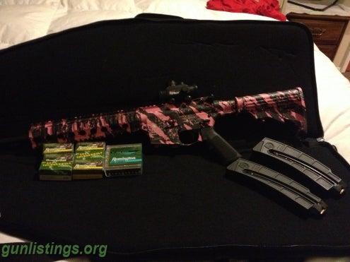Rifles Pink Camo Smith And Wesson M&P 15-22 Rifle