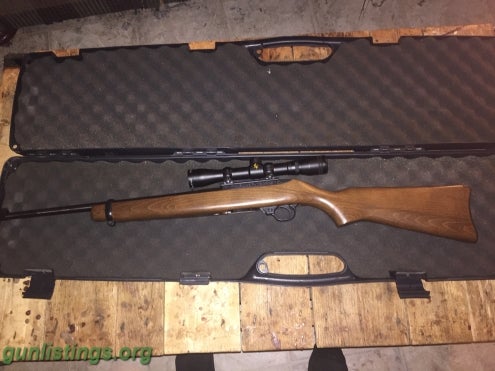 Rifles Ruger 10/22 W/scope,case And Ammo