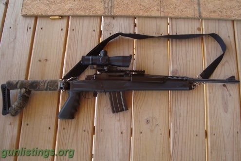 Rifles Ruger Mini 14 With  Folding Stock And Scope