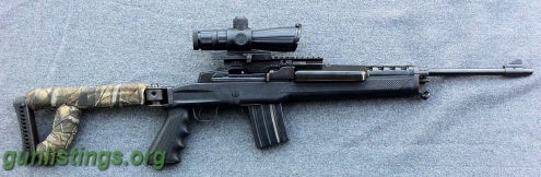 Rifles Ruger Mini 14 With Folding Stock And NcStar Scope
