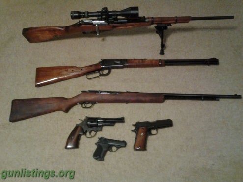 Rifles S&W 27-2 , 1911 , HP22a , 30-30 , Stevens 87A, Mosin