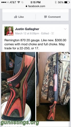 Shotguns Remington 870 20gauge