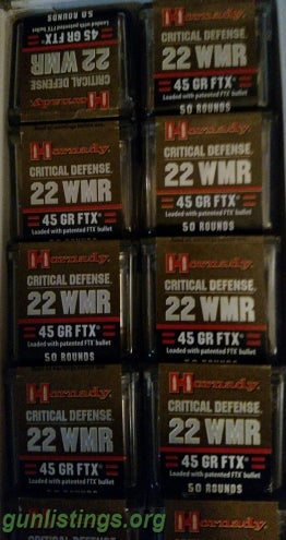 Ammo 22 Mag WMR Critical Defense 500rds