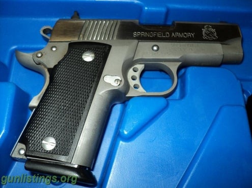 Pistols 45ACP SPRINGFIELD 1911 STAINLESS ULTRA COMPACT W/ Ammo