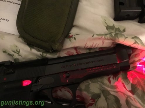 Pistols Beretta 92FS W/Crimson Trace Laser Grips Plus 7 Mags