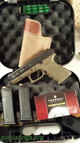 Pistols Glock 23 Black/tan With Extras And Ammo
