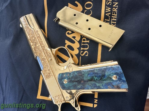 Pistols Gold Engraved Colt 1911