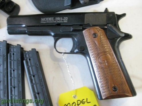 Pistols Model 1911 Chiappa 22lr & 4 Mags Holster Extra Grips