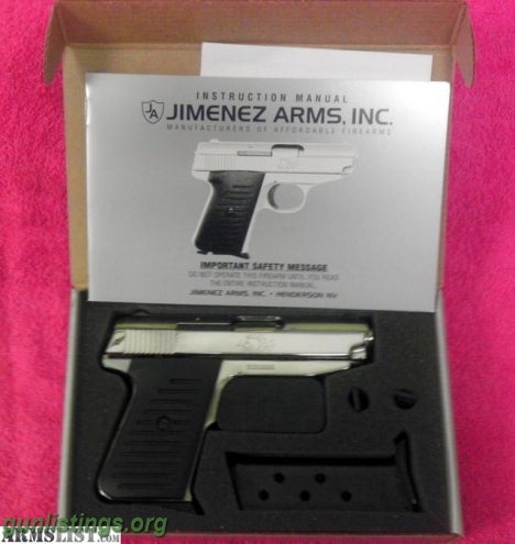 Pistols NIB Jimenez Arms .380 Semi Auto Pistol W/2 Mags